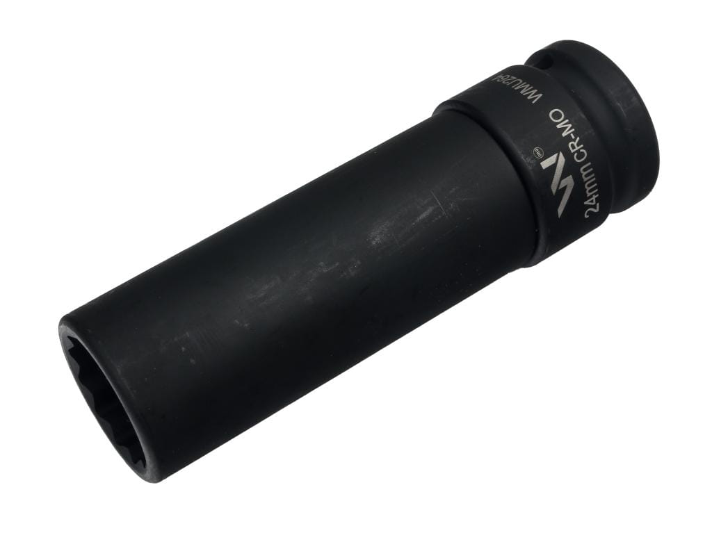 Nasadka udarowa 3/4" dwunastokątna stal CrMo 24mm bardzo długa D120 SLIM Waryński
