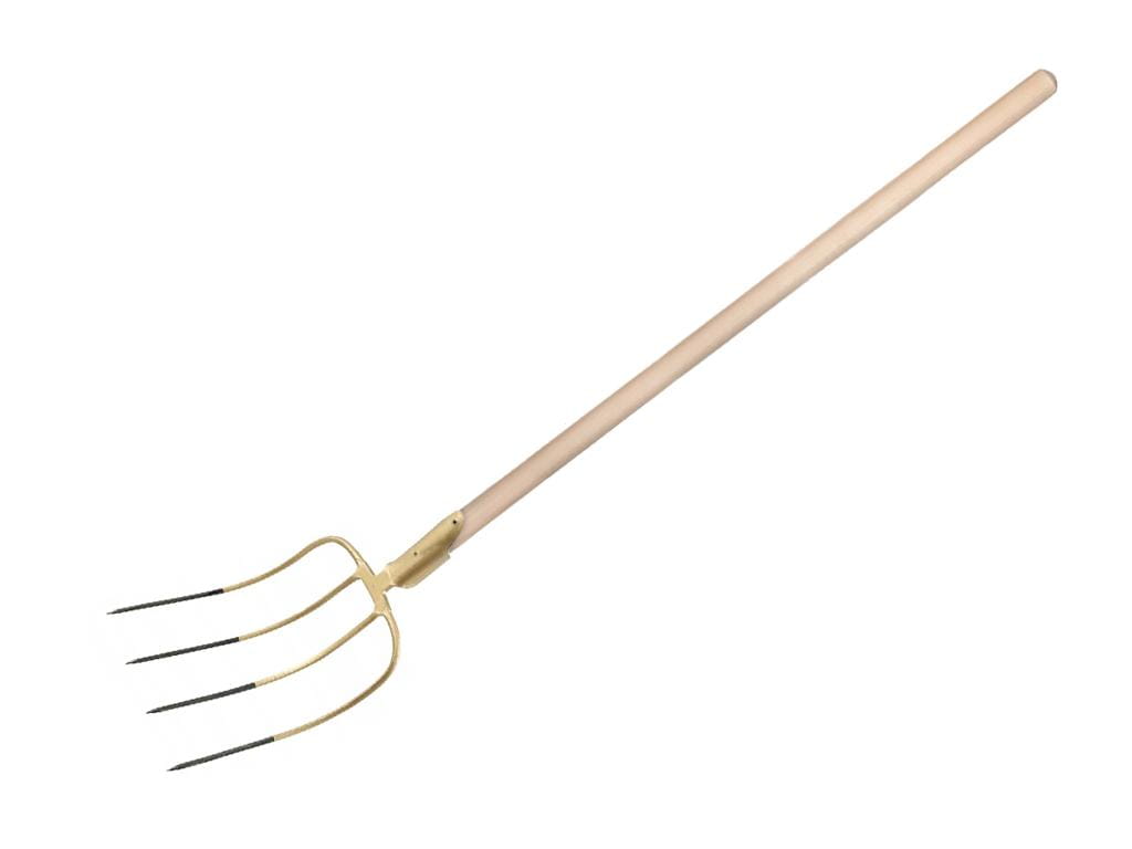 Widły gospodarcze 4-zębne na drewnianym trzonku (dł. 1500 mm) kute Teger