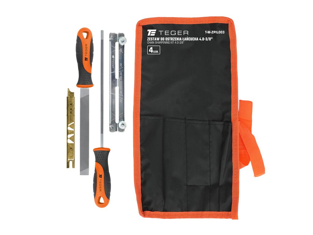 Zestaw do ostrzenia łańcucha 4.0/200mm - 3/8" (4 el) Teger