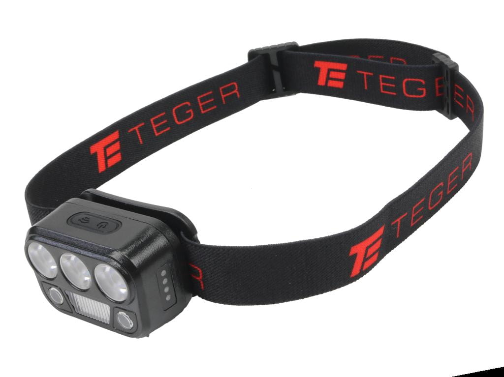 Latarka czołówka LED COB 200 lm uruchamiana gestem 650 mAh USB-C Teger