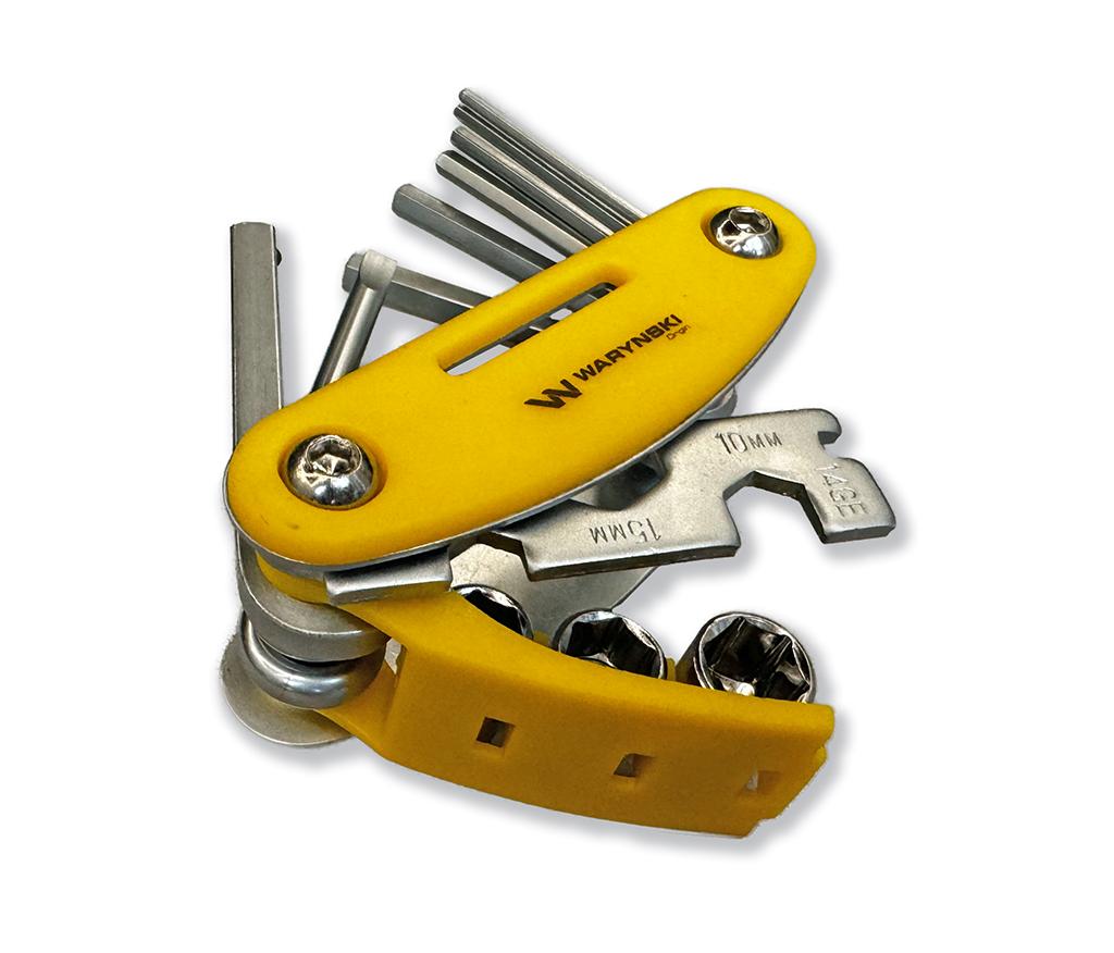 Multitool 16w1 klucze hex wkrętaki nasadki klucze rowerowe stal CrV Waryński