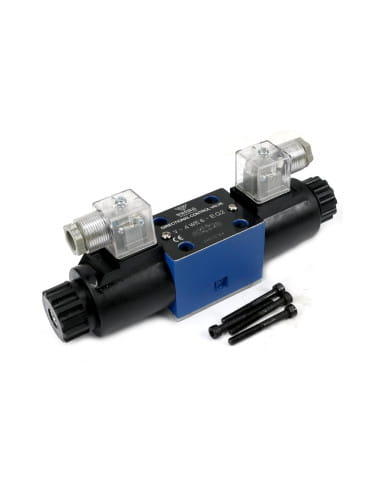 Rozdzielacz (elektrozawór CETOP 3 NG6) 3-pozycyjny 50L suwak "E" (cewki x2) 12V VOIMA