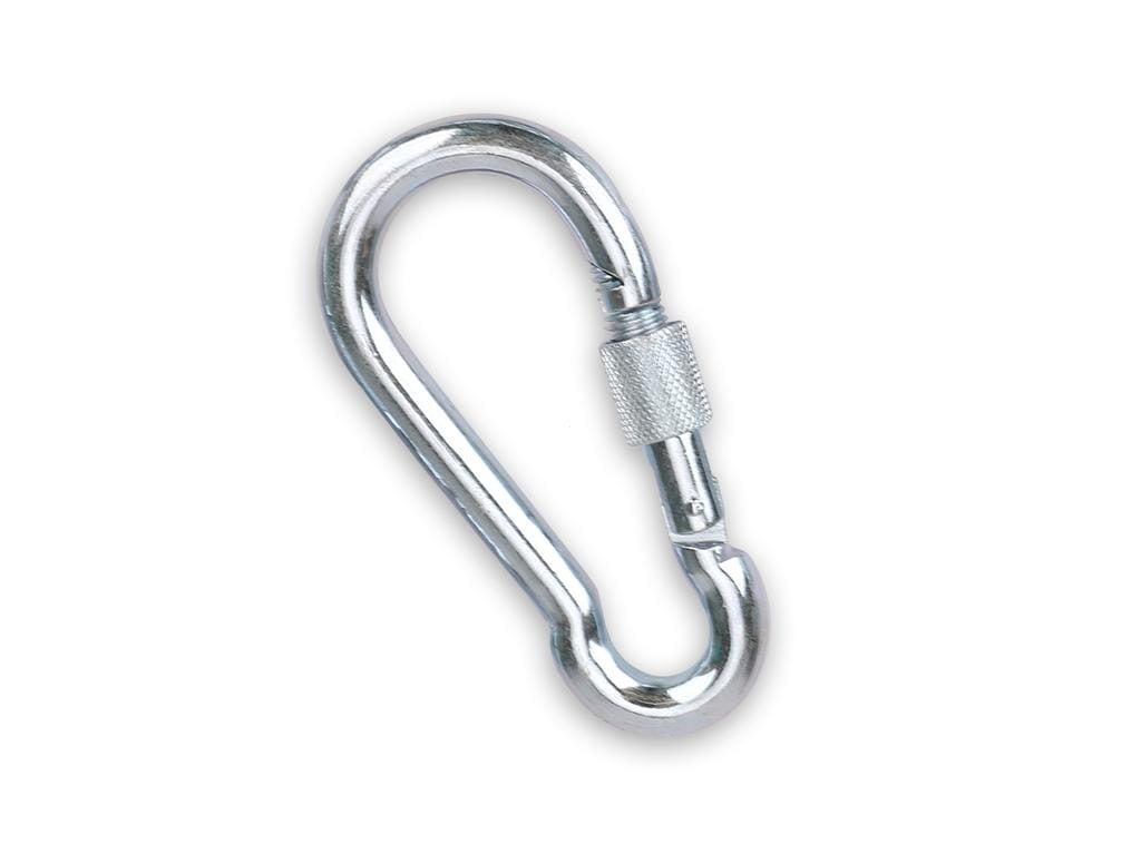 Karabińczyk z zabezpieczeniem 9x90 TEGER, (sprzedawane po 25)