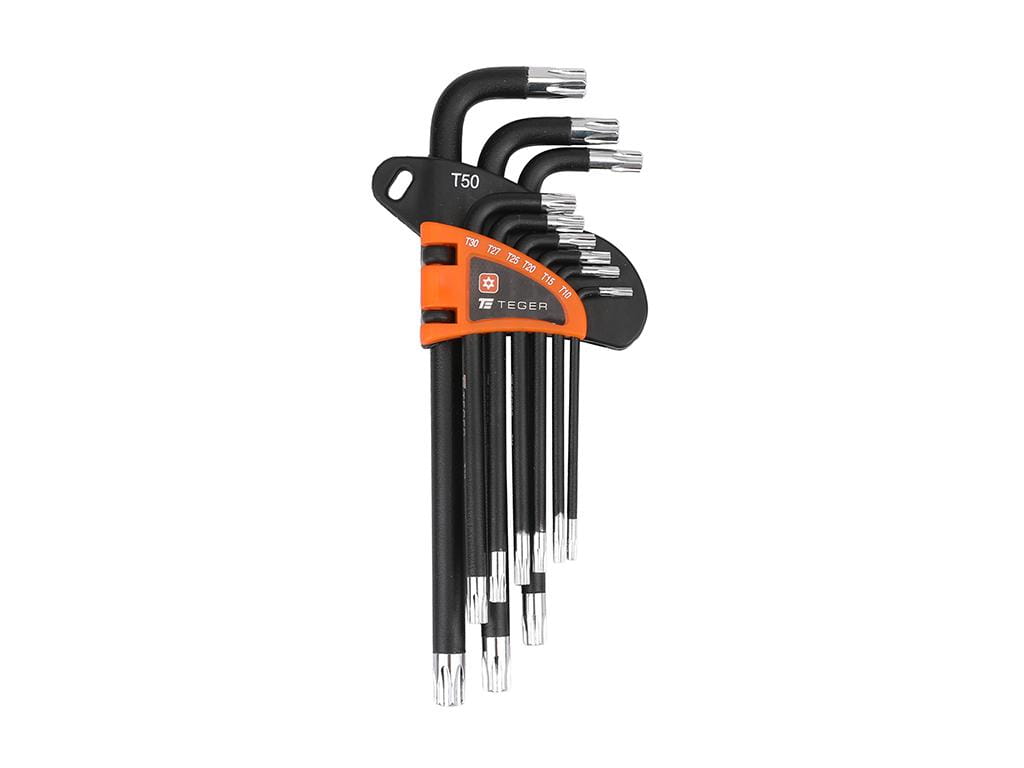 Zestaw kluczy imbusowych TORX T10-T50 - DŁUGIE 9szt Teger