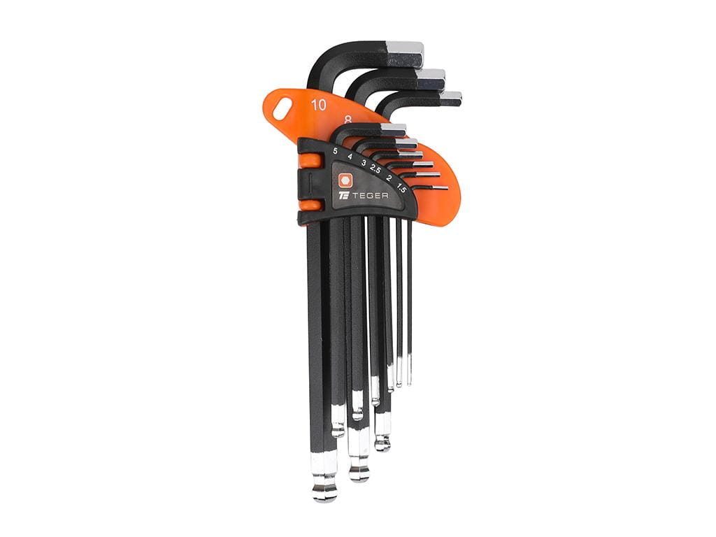 Zestaw kluczy imbusowych HEX 1,5-10 mm DŁUGIE 9szt Teger