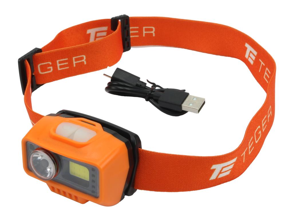 Latarka czołówka LED COB 500 Lm uruchamiana gestem 1400 mAh  USB Teger