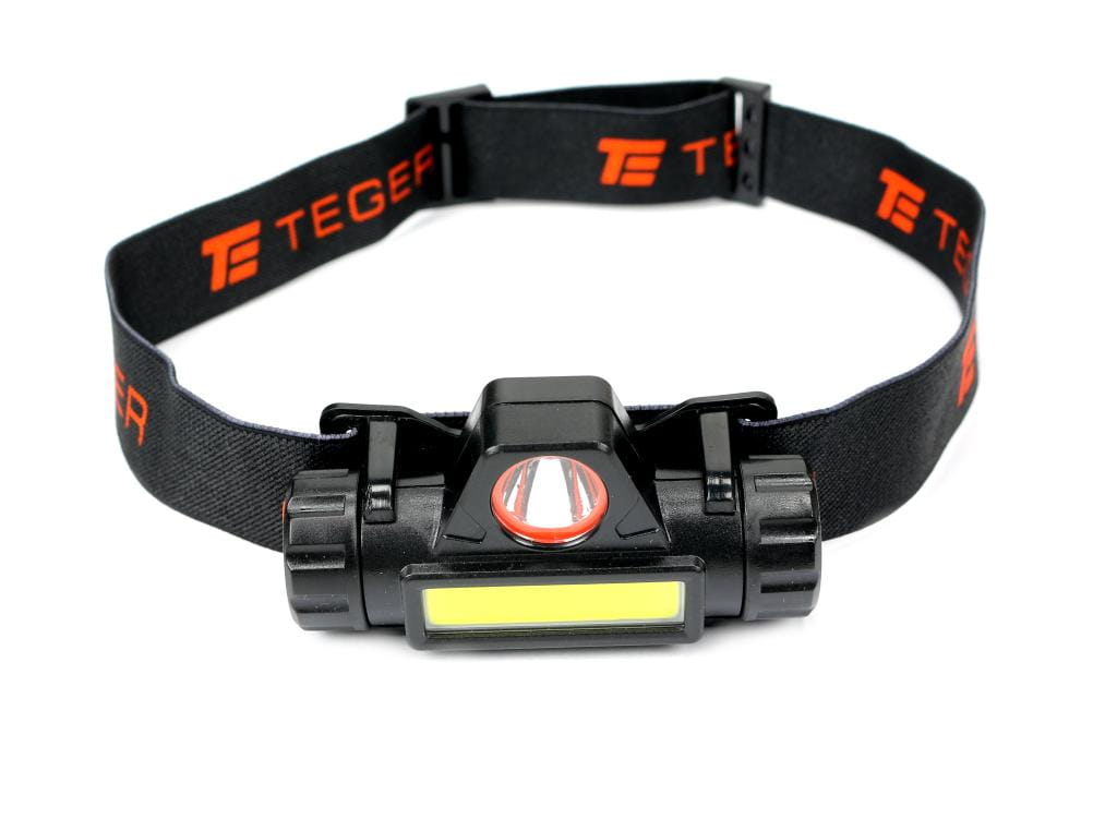 Latarka czołowa LED COB 200 Lm ładowana USB Teger