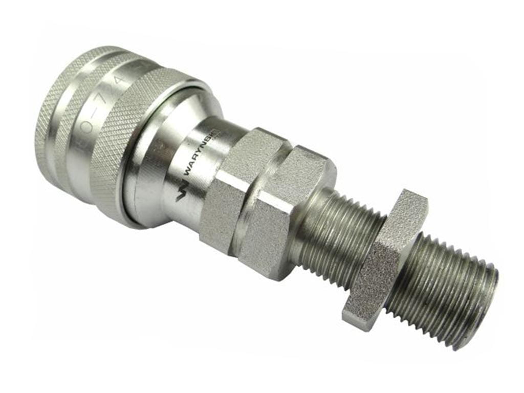 Szybkozłącze hydrauliczne gniazdo long M18x1.5 gwint zewnętrzny EURO (9100818GL) (ISO 7241-A) Waryński (opakowanie 50szt)