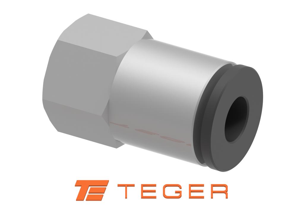 Złączka prosta wtykowa tekalan z gwintem wewnętrznym 8mm x 3/8" TEGER, (sprzedawane po 10)