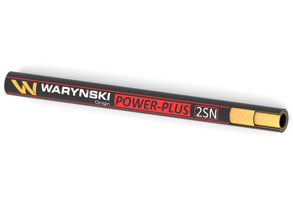 Wąż hydrauliczny do zakuwania POWER-PLUS Exceed EN 853 2SN DN10 2-oplotowy 385 Bar Waryński, (sprzedawane po 25)