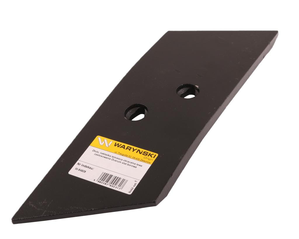 Dłuto nakładka lemiesza obracalna lewa zastosowanie Overum stal borowa WARYŃSKI
