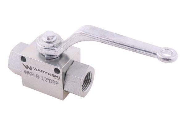 Zawór kulowy hydrauliczny 2-drogowy 2/2 - 1/2"BSP z otworami mocującymi 500 bar Waryński