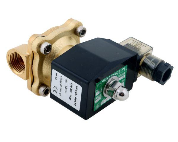 Elektrozawór 2N15 1/2" 12V DC NC (normalnie zamknięty) EPDM komplet z cewką i wtykiem