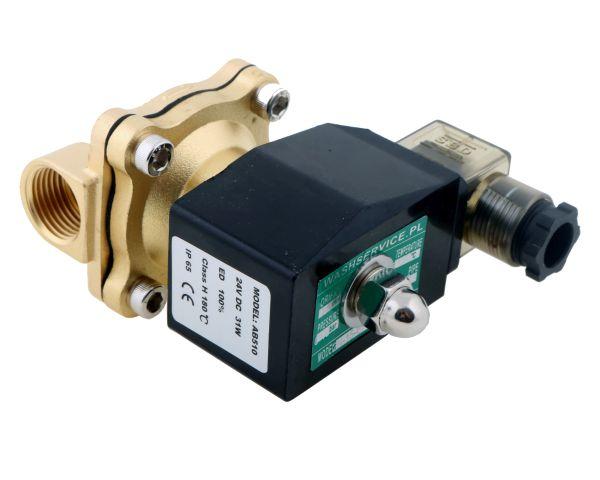 Elektrozawór 2N15 1/2" 24V DC NC (normalnie zamknięty) EPDM komplet z cewką i wtykiem