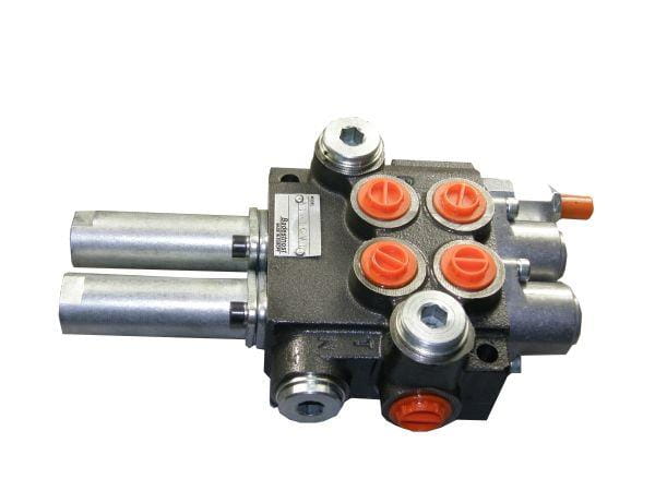 Rozdzielacz hydrauliczny dwusekcyjny (2) 40L sterowany joystickiem (na linki)