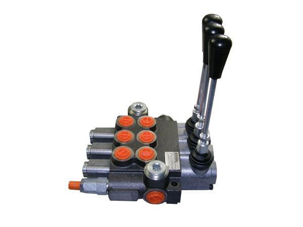 Rozdzielacz hydrauliczny trzysekcyjny z zatrzaskami (3) 40L